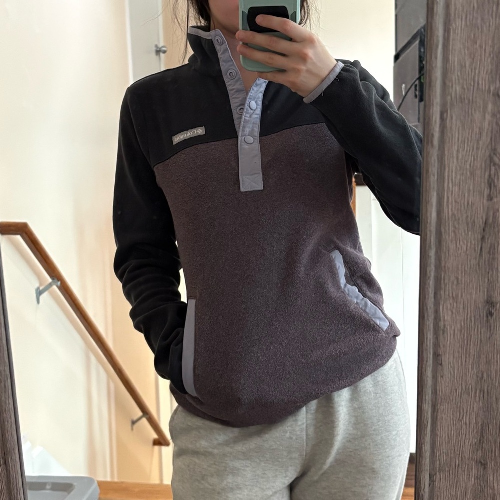 Columbia Sweater Womens Extra Small Purple Foster Creek Fleece T Snap Camp